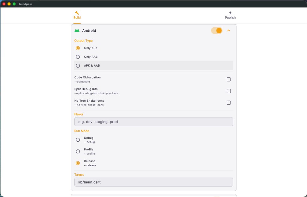 Android Config Panel